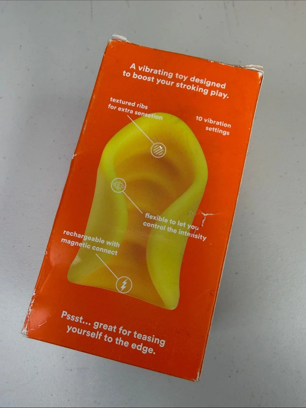 Hello Cake Vibrating Stroker Ribbed Massager - Yellow